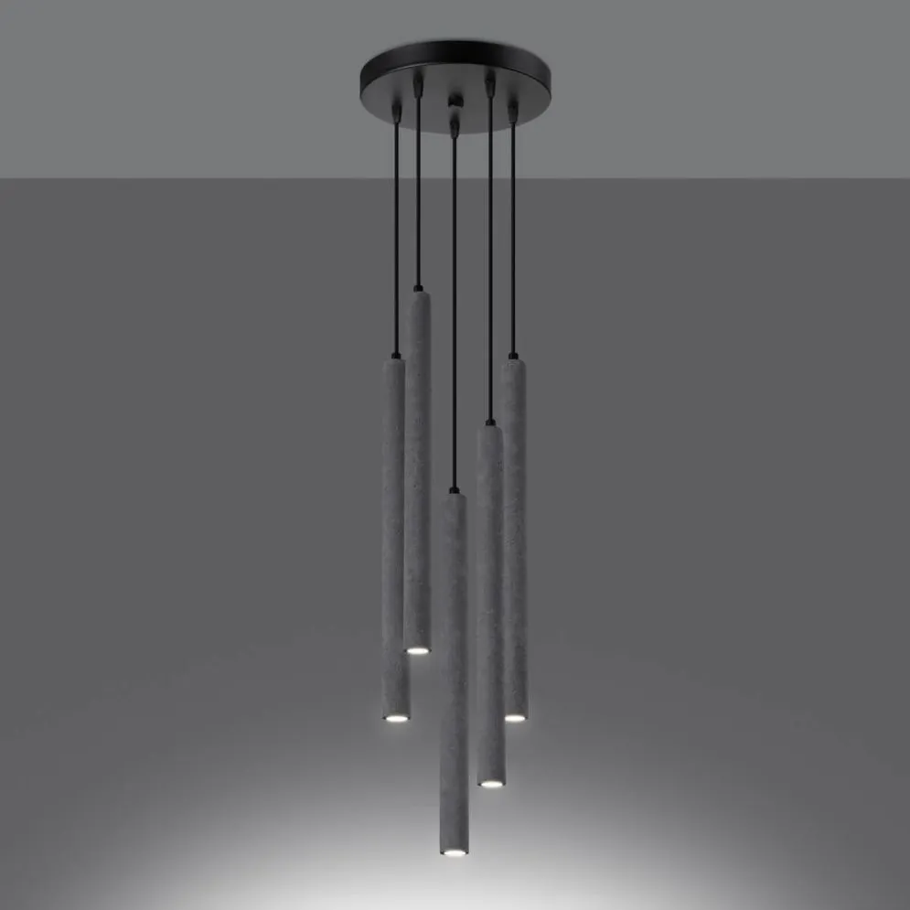 Lampa wisząca PASTELO 5P beton | sklep MIRAT kolekcja pastelo