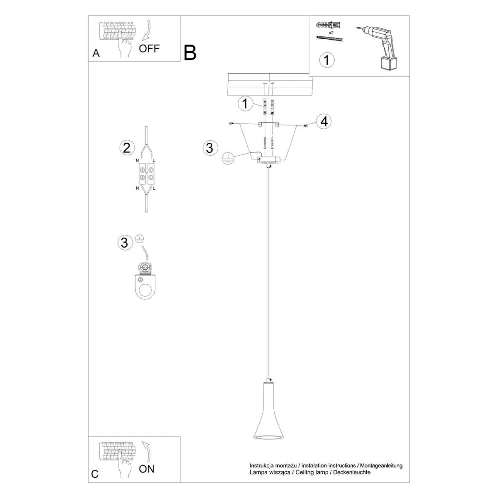 Lampa wisząca REA 1 beton | sklep MIRAT kolekcja rea