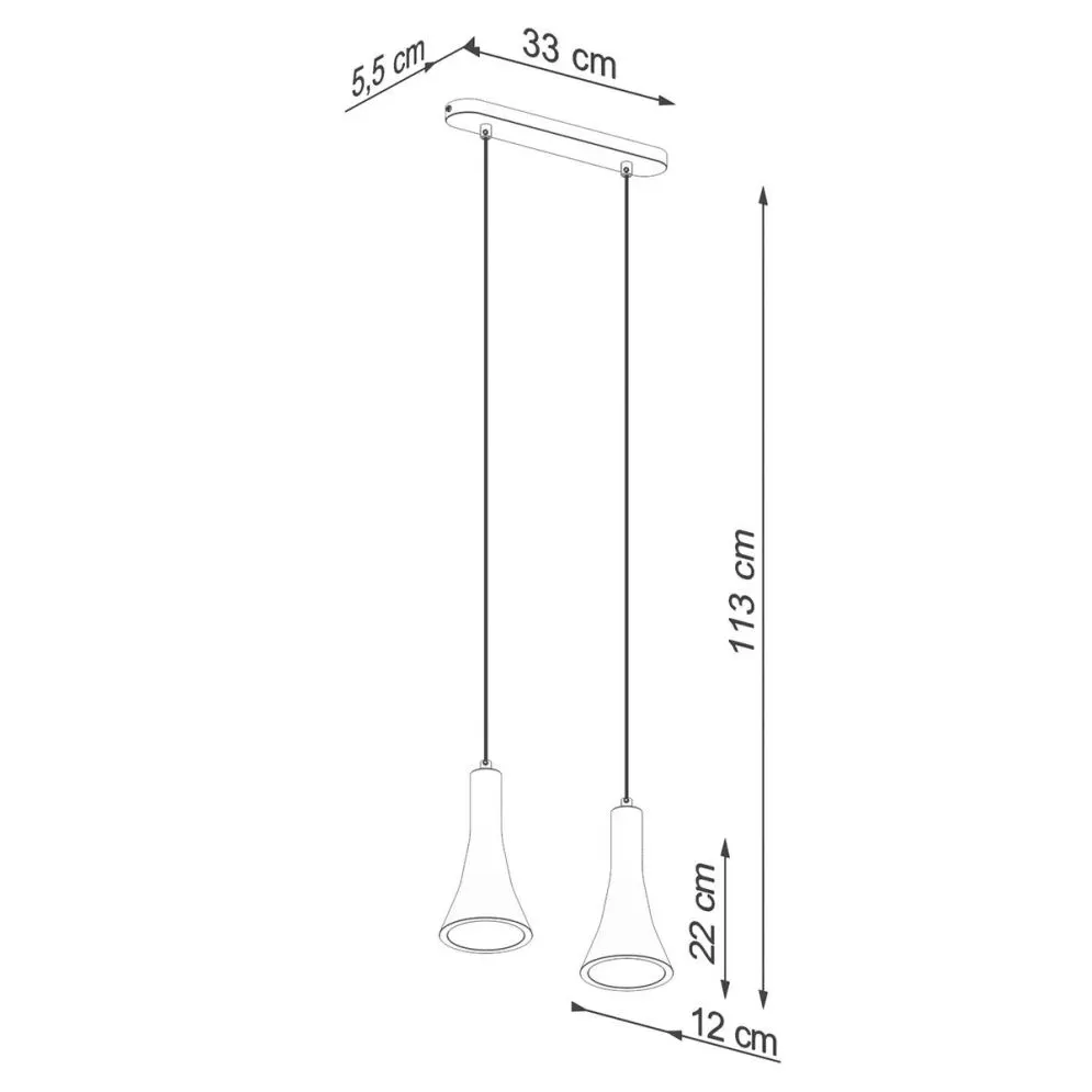 Lampa wisząca REA 2 beton | sklep MIRAT kolekcja rea
