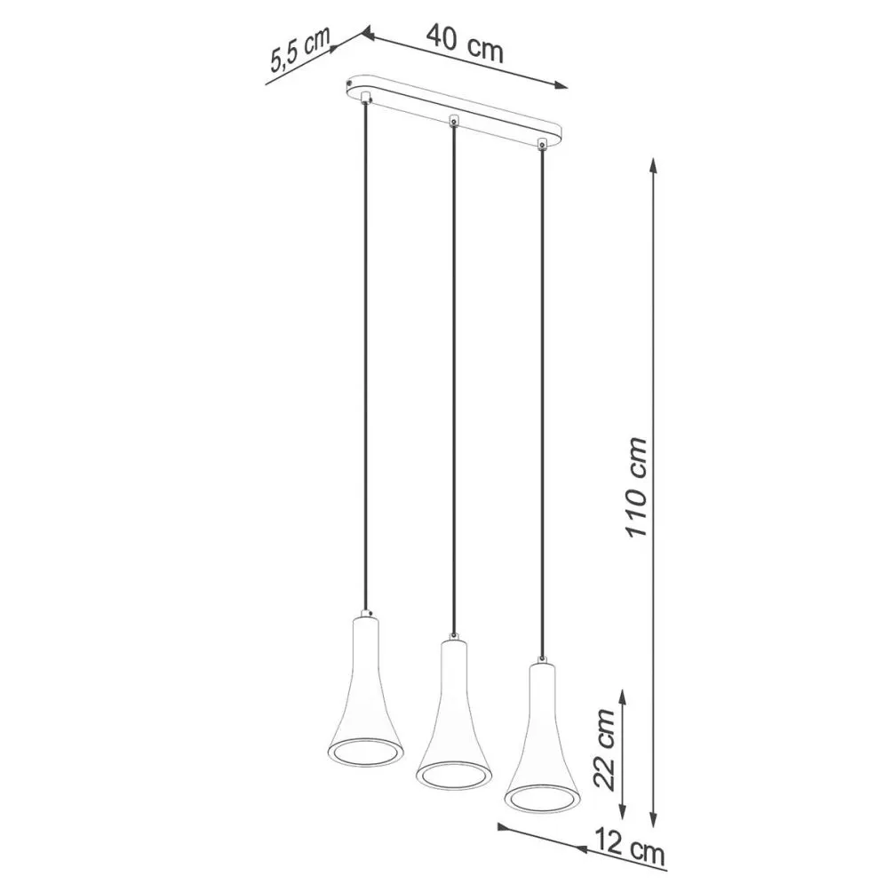 Lampa wisząca REA 3L beton | sklep MIRAT kolekcja rea