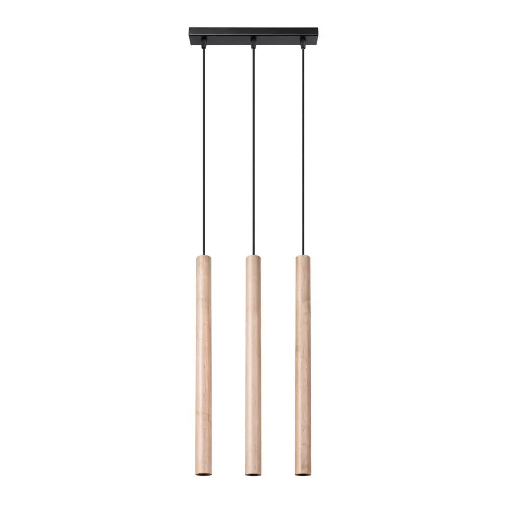 Lampa wisząca PASTELO 3L drewno | sklep MIRAT kolekcja pastelo