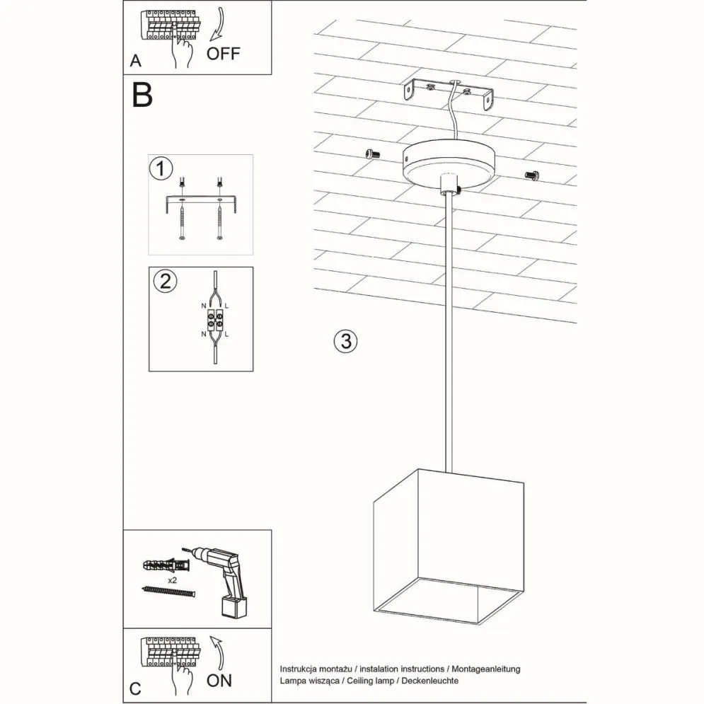 Lampa wisząca QUAD 1 szary | sklep MIRAT kolekcja quad