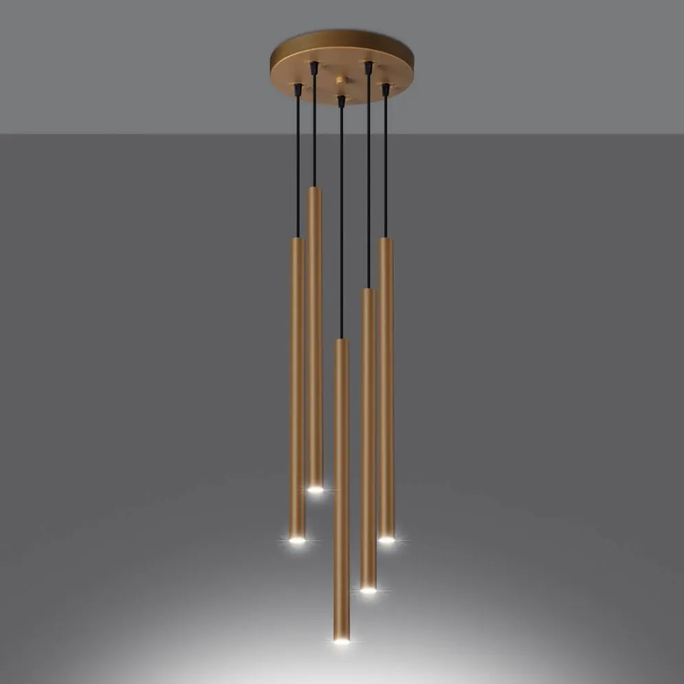 Lampa wisząca PASTELO 5P złota | sklep MIRAT kolekcja pastelo