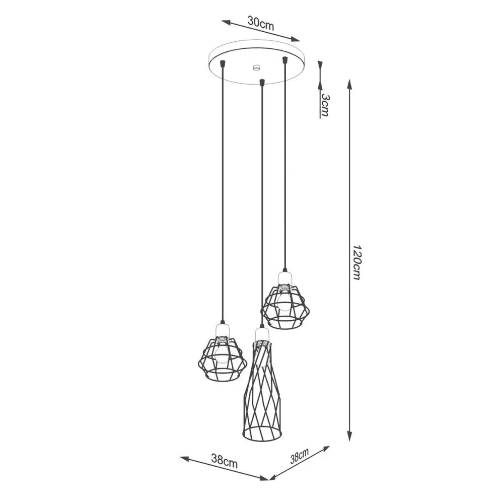 Lampa wisząca SUBA 3P czarna | sklep MIRAT  kolekcja suba