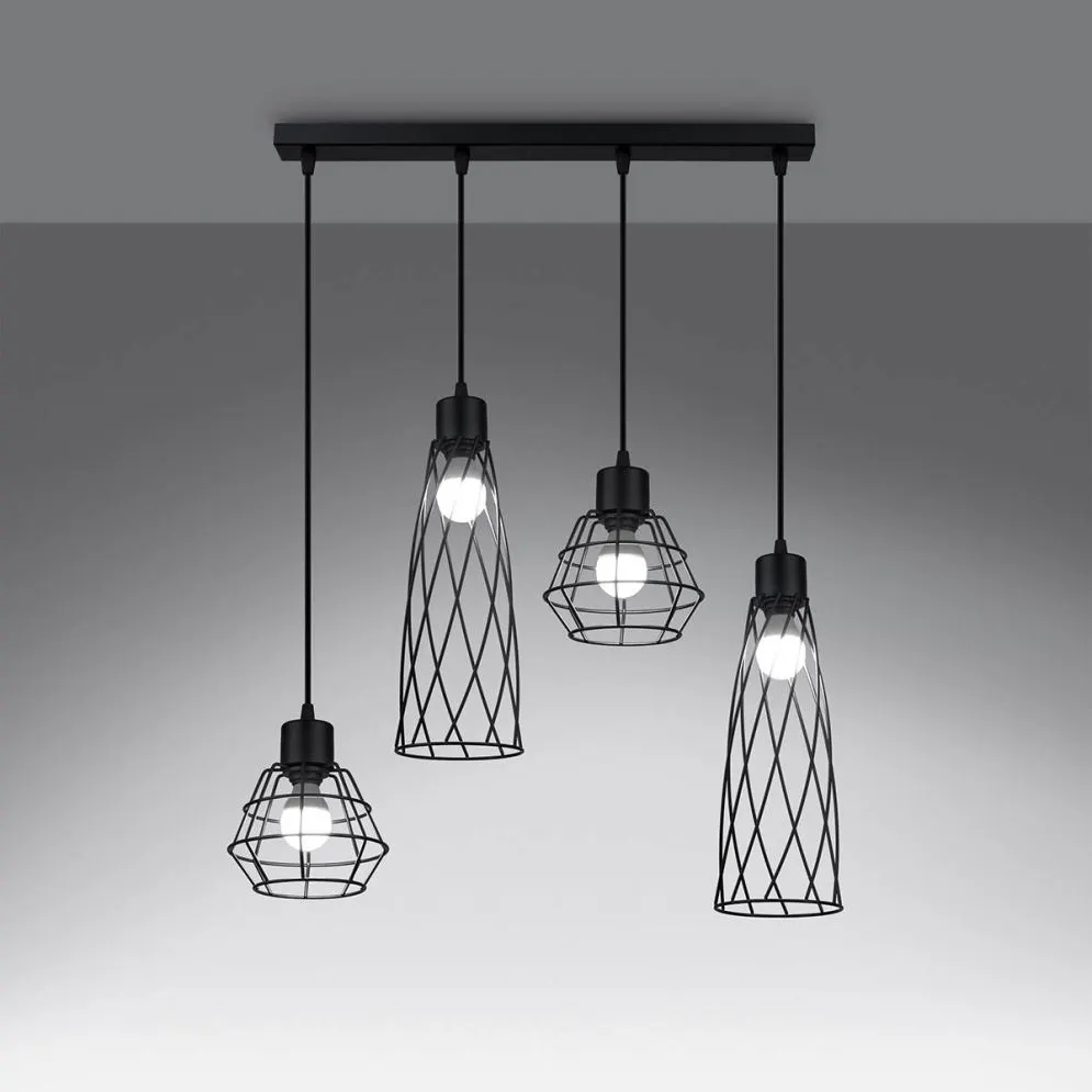 Lampa wisząca SUBA 4L czarna | sklep MIRAT kolekcja suba