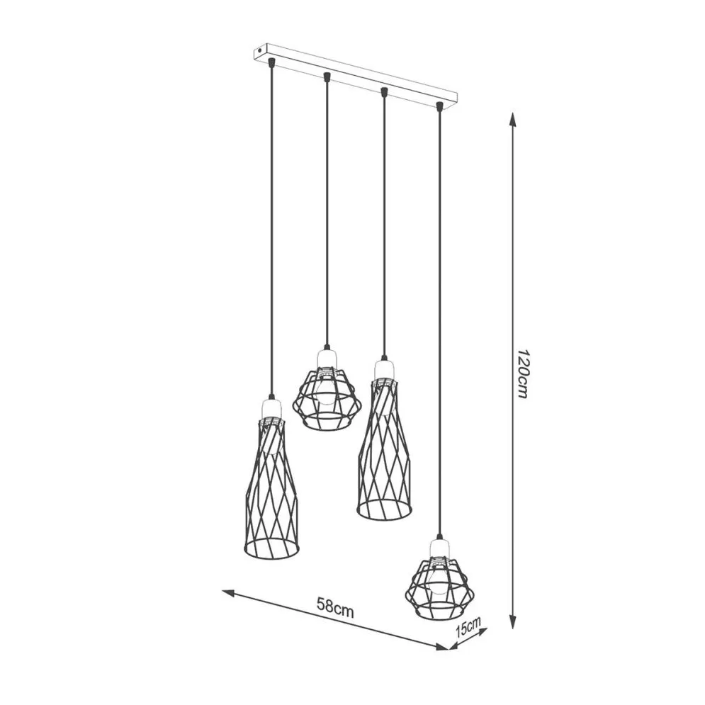 Lampa wisząca SUBA 4L czarna | sklep MIRAT kolekcja suba