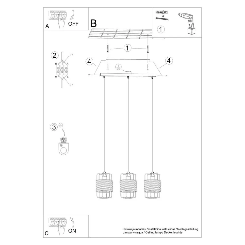 Lampa wisząca GIZUR 3L | sklep MIRAT  kolekcja gizur