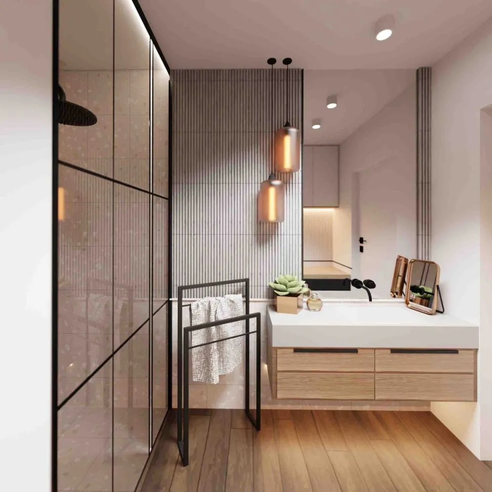 Wieszak na ręczniki AM-02 czarny do łazienki | MIRAT. styl LOFT