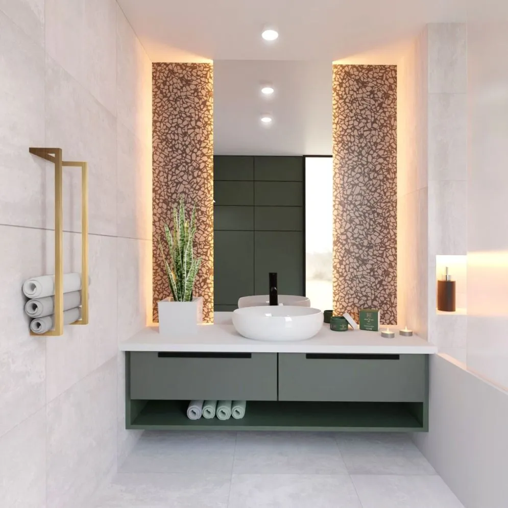 Wieszak na ręczniki HM-02 złoty wiszący do łazienki | MIRAT. styl GLAMOUR