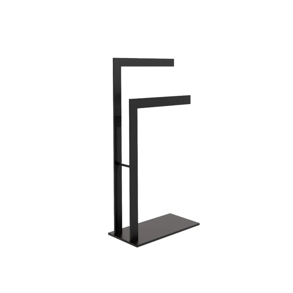 Wieszak na ręczniki OM-02 czarny metalowy stojący | MIRAT. styl LOFT