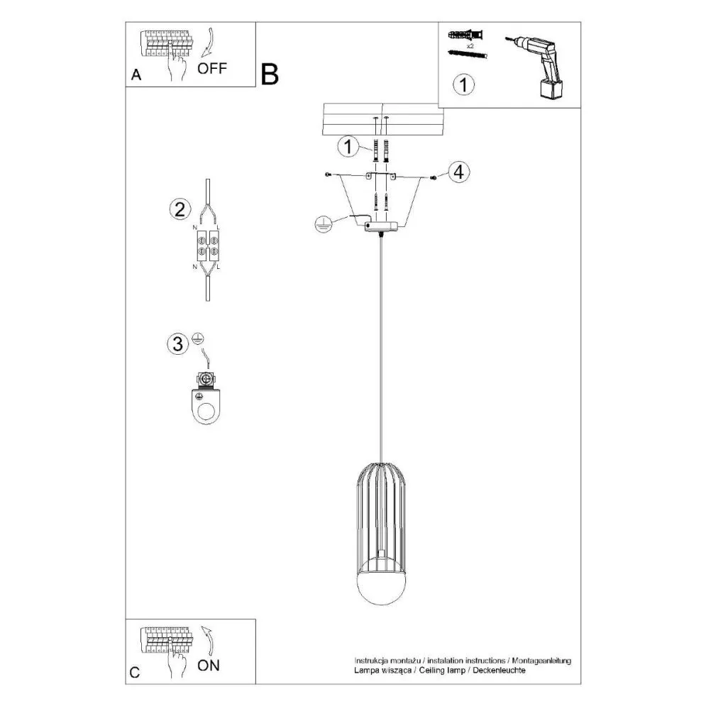 Lampa wisząca BRINA 1 czarna | sklep MIRAT kolekcja brina