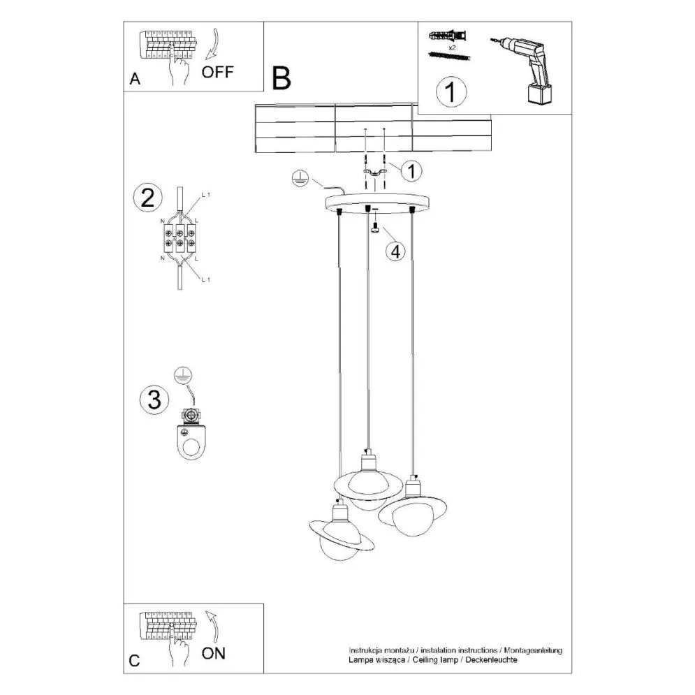 Lampa wisząca HYPERION 3P czarny | sklep MIRAT kolekcja hyperion