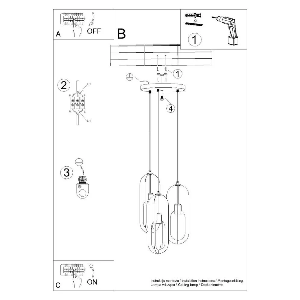 Lampa wisząca NICUS 3P biała | sklep MIRAT  kolekcja nicus