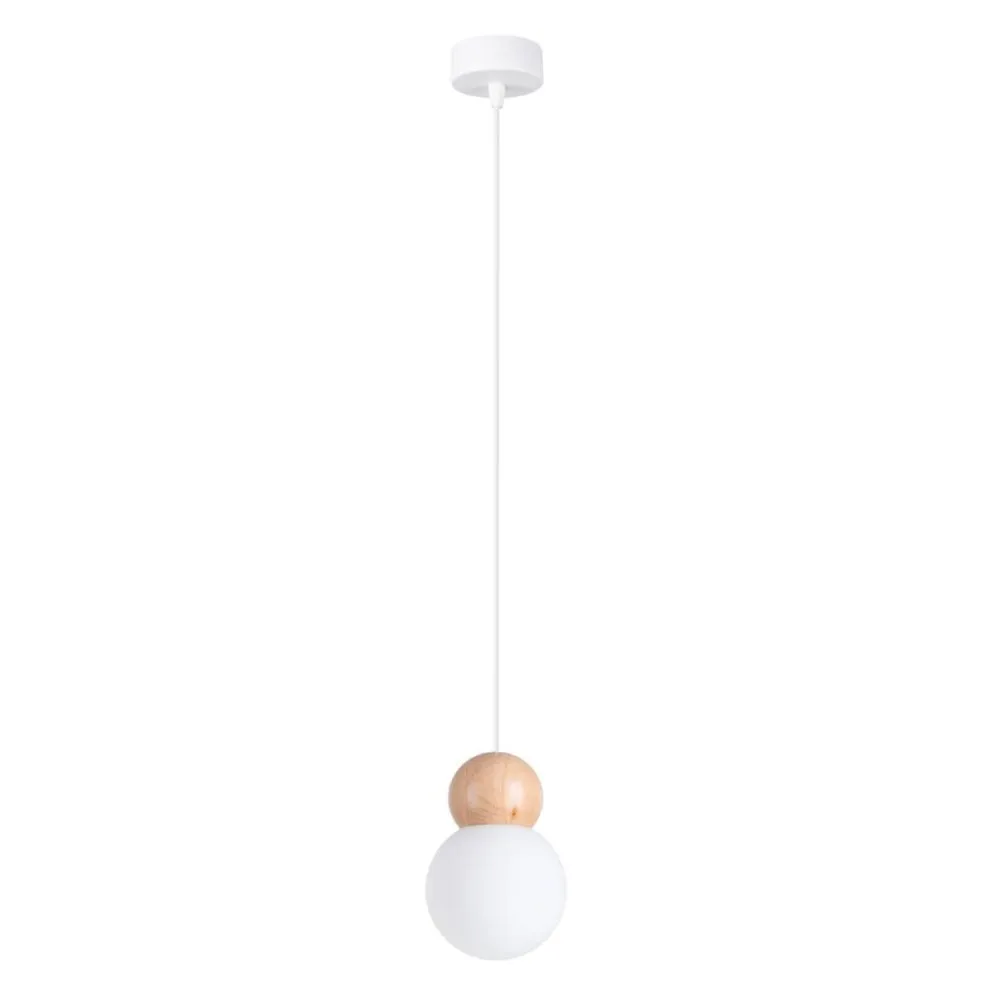 Lampa wisząca PEKKA 1 biała/naturalne drewno | sklep MIRAT  kolekcja pekka