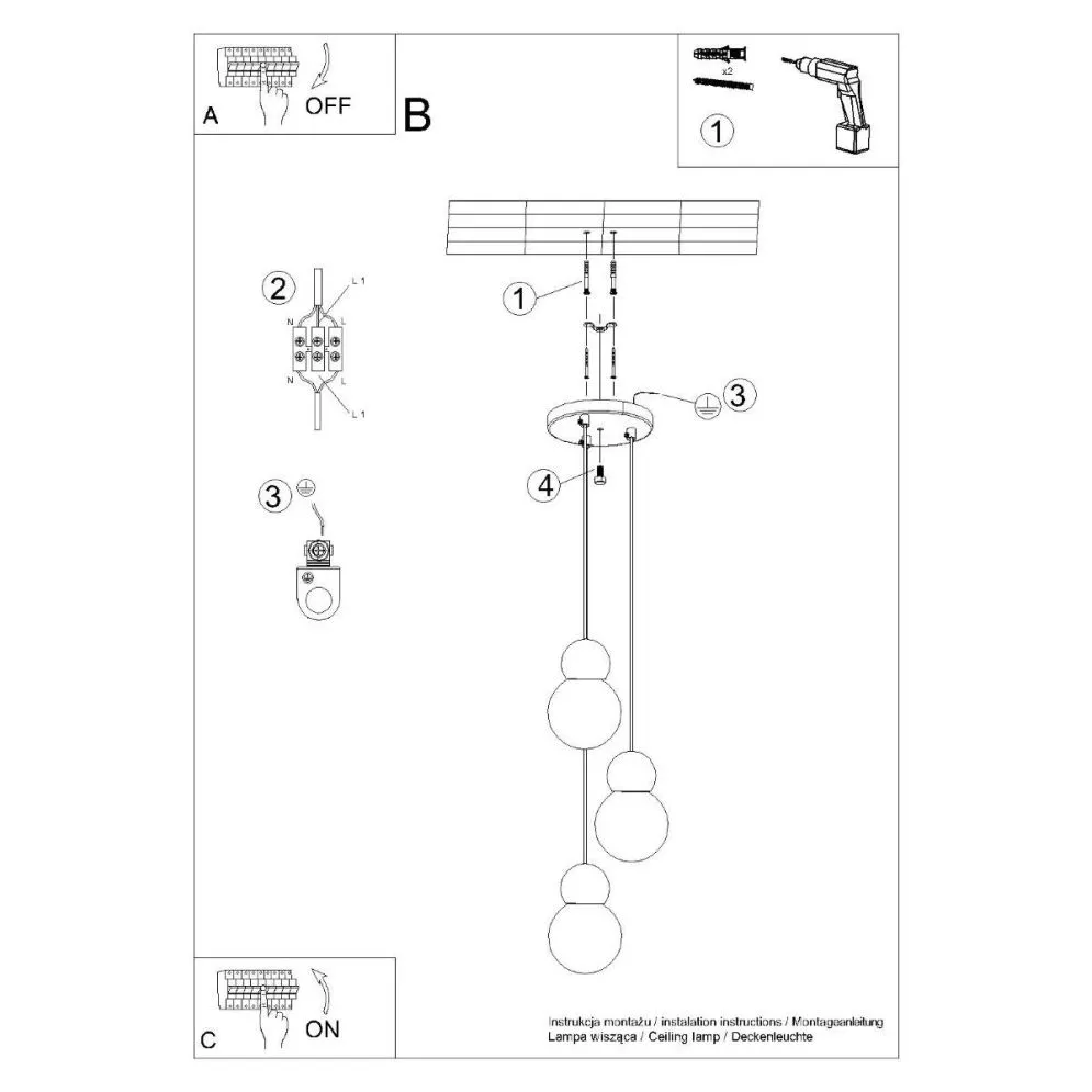 Lampa wisząca PEKKA 3P biała/naturalne drewno | sklep MIRAT kolekcja pekka