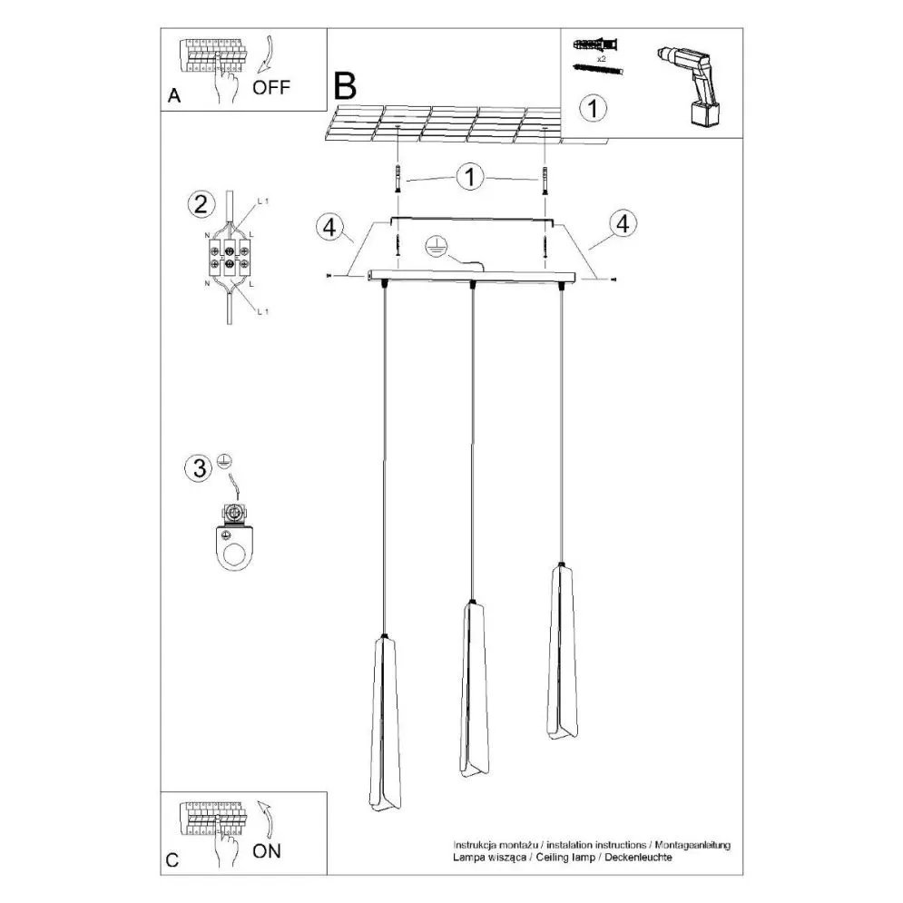 Lampa wisząca PRYSM 3L biała | sklep MIRAT kolekcja prysm