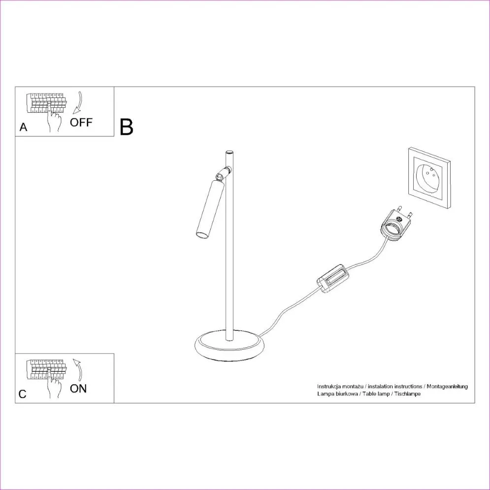 Lampa biurkowa PASTELO czarna | sklep MIRAT  kolekcja pastelo