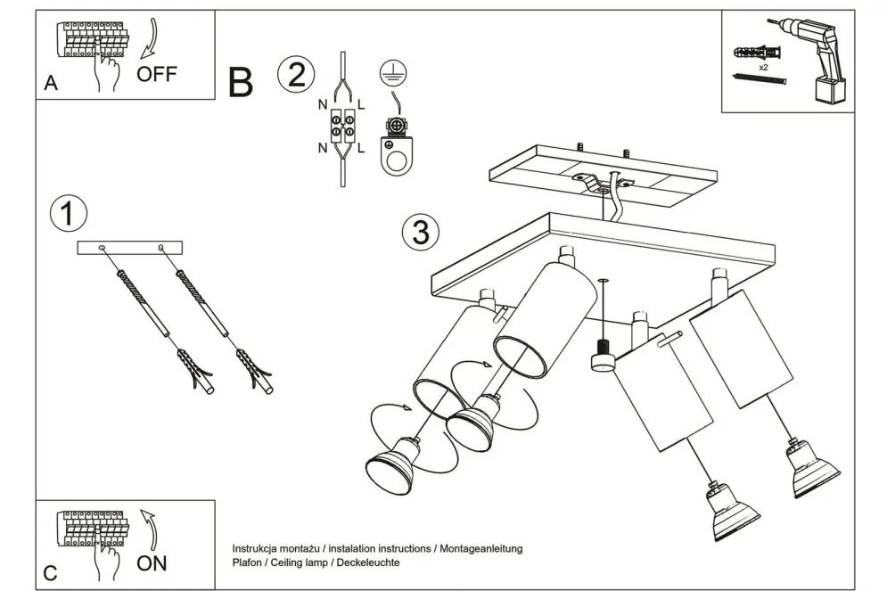 Plafon RING 4 chrom | sklep MIRAT  kolekcja ring