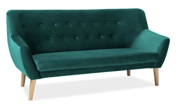 Zielona sofa tapicerowana nowoczesna do salonu aksamitna NORDIC 3 VELVET