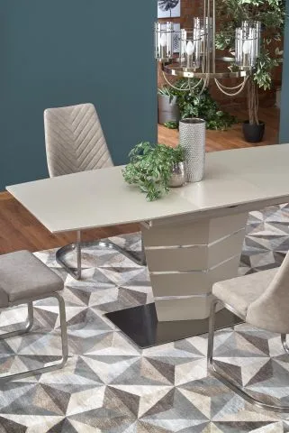 Beżowy stół SORENTO 140-180 rozkładany | MIRAT. w stylu GLAMOUR kolekcja