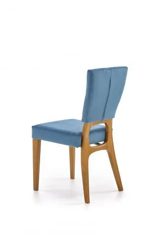 Krzesło WENANTY niebieskie dąb miodowy w stylu retro | MIRAT. w stylu VINTAGE kolekcja CHARAZIAK DESIGN