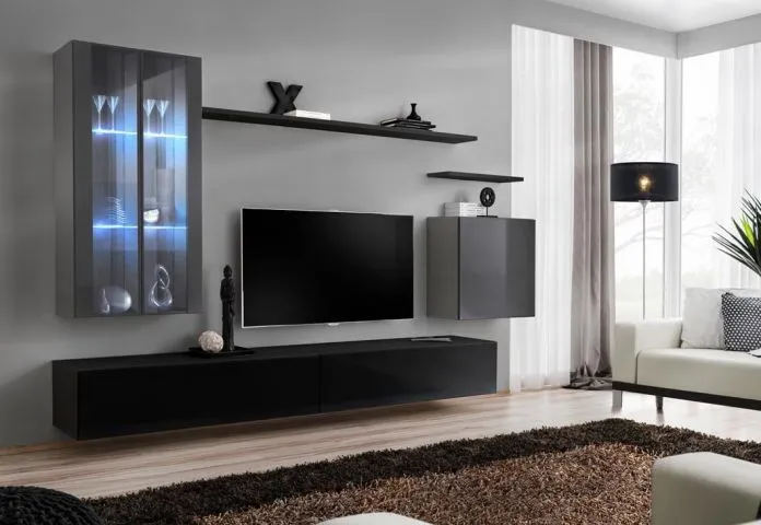 Meblościanka SWITCH XII na wysoki połysk z podświetleniem | MIRAT. w stylu kolekcja SWITCH