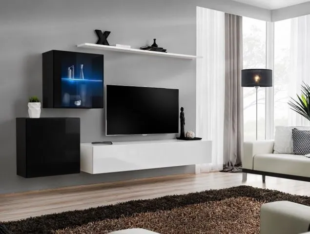 Meblościanka SWITCH XV wisząca z podświetleniem LED | MIRAT. w stylu kolekcja SWITCH