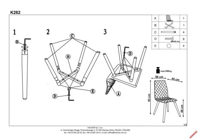 Instrukcja montażu krzesła K282