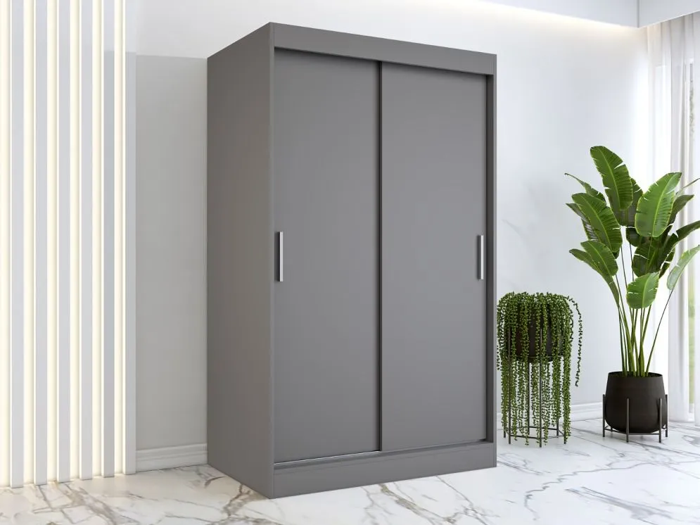 Szafa przesuwna MODUO COMFORT 120 antracyt gładka do sypialni | MIRAT. w stylu kolekcja MODUO COMFORT