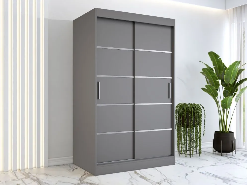 Szafa przesuwna MODUO COMFORT 120 antracyt z dekoracyjnymi frontami | MIRAT. w stylu kolekcja MODUO COMFORT