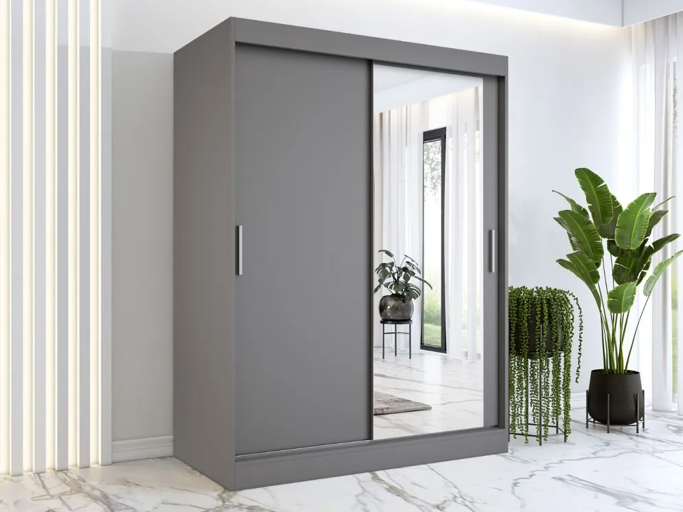 Szafa przesuwna MODUO COMFORT 150 antracyt z lustrem | MIRAT. w stylu kolekcja MODUO COMFORT