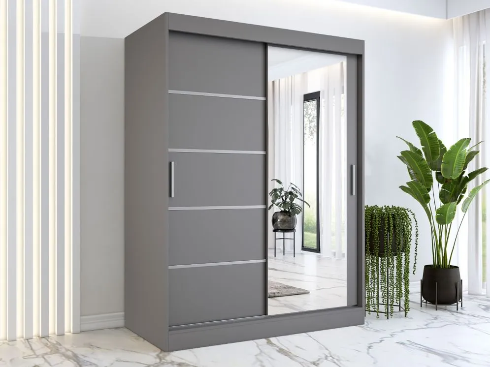 Szafa przesuwna MODUO COMFORT 2 150 antracyt z lustrem | MIRAT. kolekcja MODUO COMFORT
