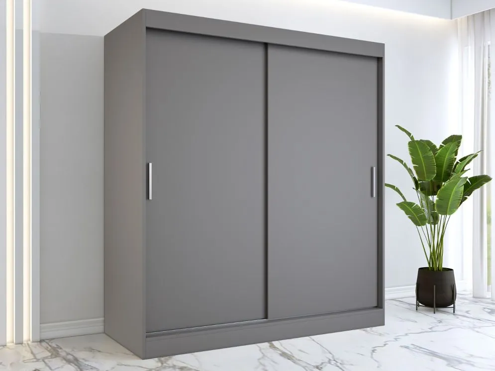 Szafa przesuwna MODUO COMFORT 180 antracyt gładka do sypialni | MIRAT. kolekcja MODUO COMFORT