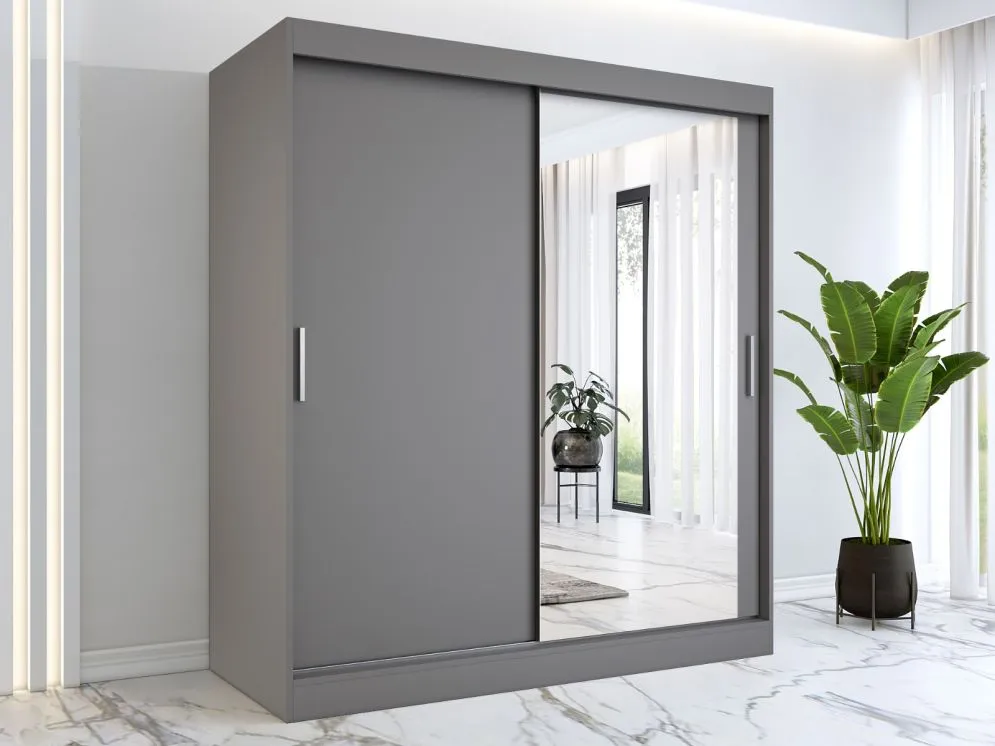 Szafa przesuwna MODUO COMFORT 180 antracyt z lustrem | MIRAT. kolekcja MODUO COMFORT