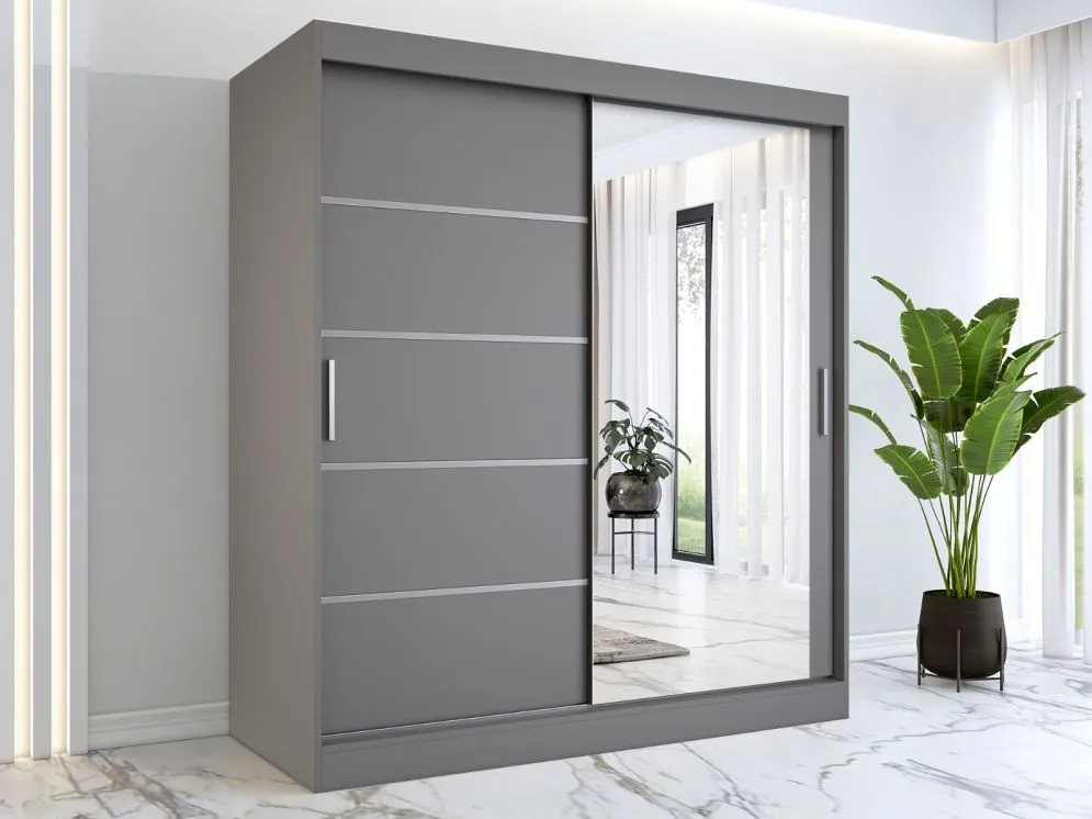 Szafa przesuwna MODUO COMFORT 2 180 antracyt z lustrem | MIRAT. kolekcja MODUO COMFORT
