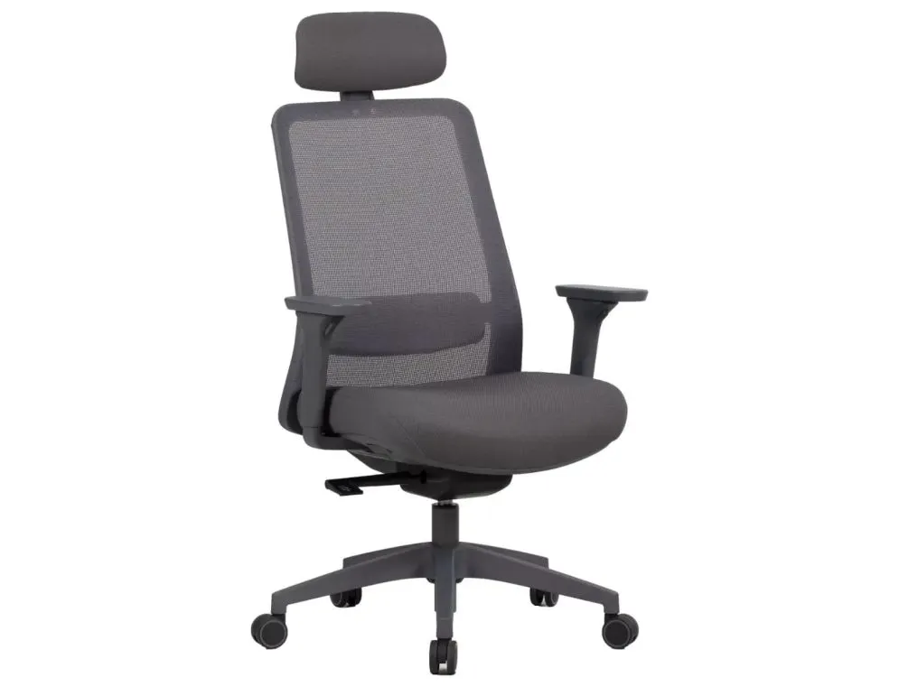 Profesjonalny fotel ergonomiczny Q-718H szary z regulacją | MIRAT