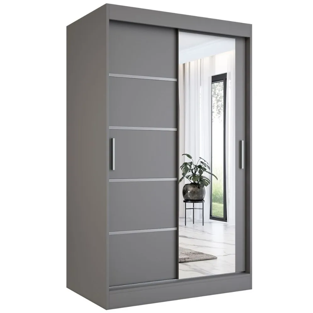 Szafa przesuwna MODUO COMFORT 2 120 antracyt z lustrem | MIRAT. w stylu  kolekcja MODUO COMFORT