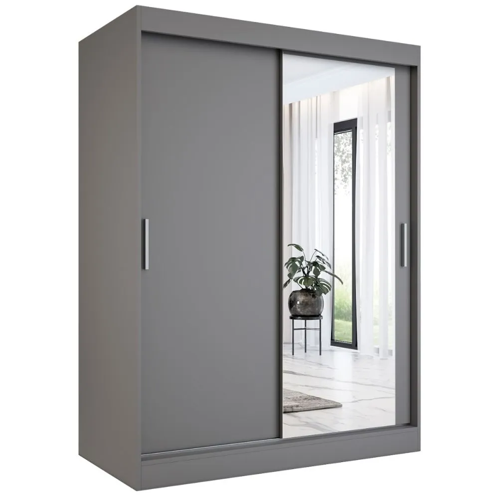 Szafa przesuwna MODUO COMFORT 150 antracyt z lustrem | MIRAT. w stylu kolekcja MODUO COMFORT
