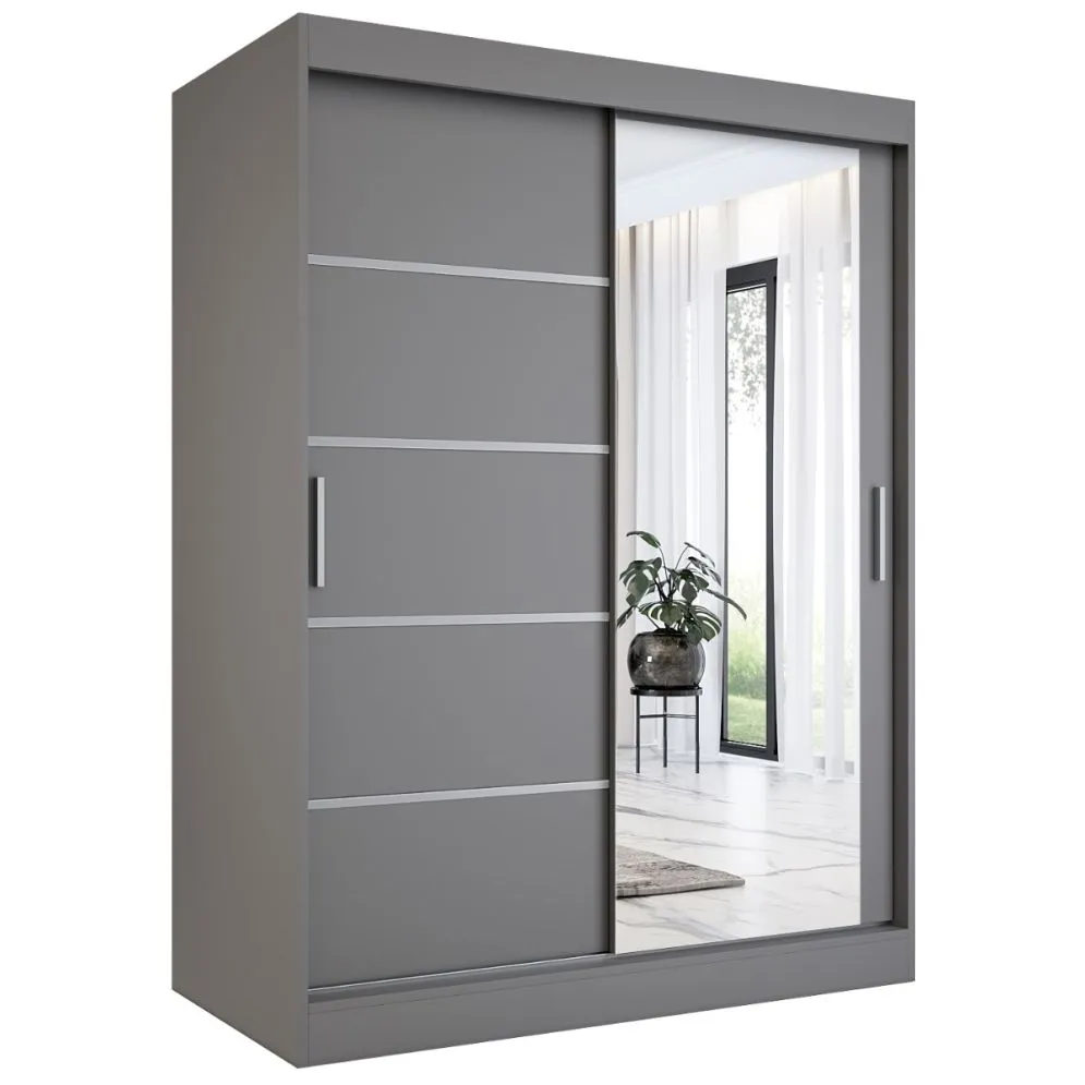 Szafa przesuwna MODUO COMFORT 2 150 antracyt z lustrem | MIRAT. kolekcja MODUO COMFORT