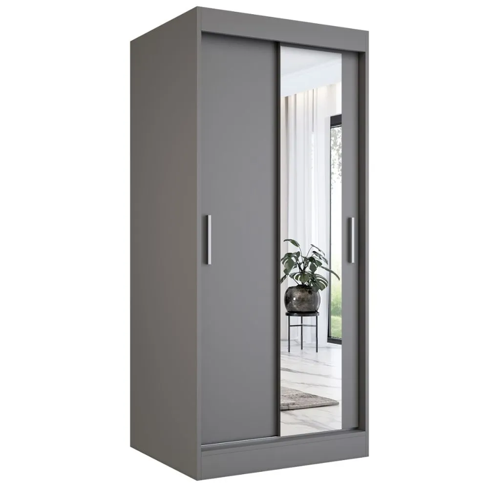 Szafa przesuwna MODUO COMFORT 90 antracyt z lustrem | MIRAT. w stylu kolekcja MODUO COMFORT