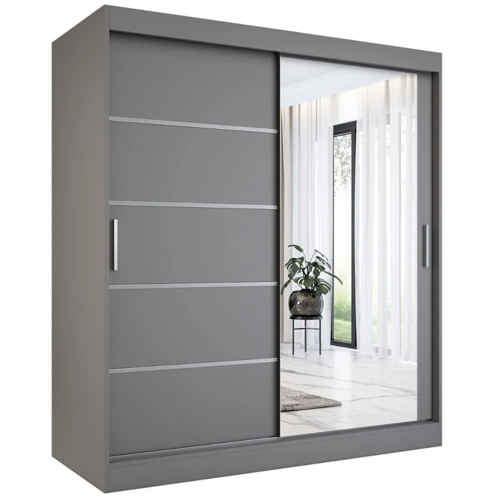 Szafa przesuwna MODUO COMFORT 2 180 antracyt z lustrem | MIRAT. kolekcja MODUO COMFORT
