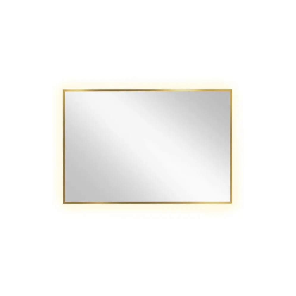 Wiszące lustro łazienkowe LUMO 90x60cm złote z oświetleniem LED I sklep meblowy MIRAT.