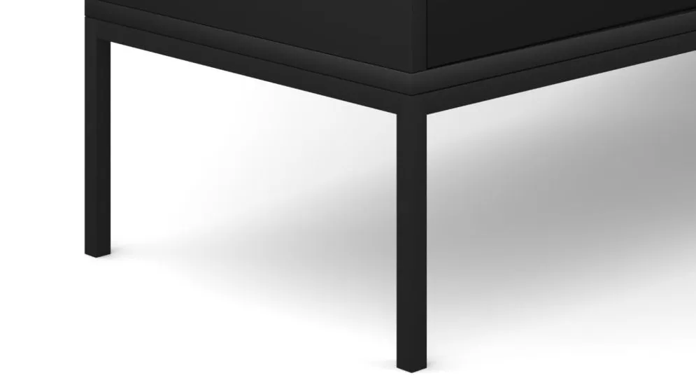 Szafka RTV MAGGIORE 154 czarna mat loft I sklep meblowy MIRAT. styl GLAMOUR, LOFT, RYFLOWANY kolekcja MAGGIORE