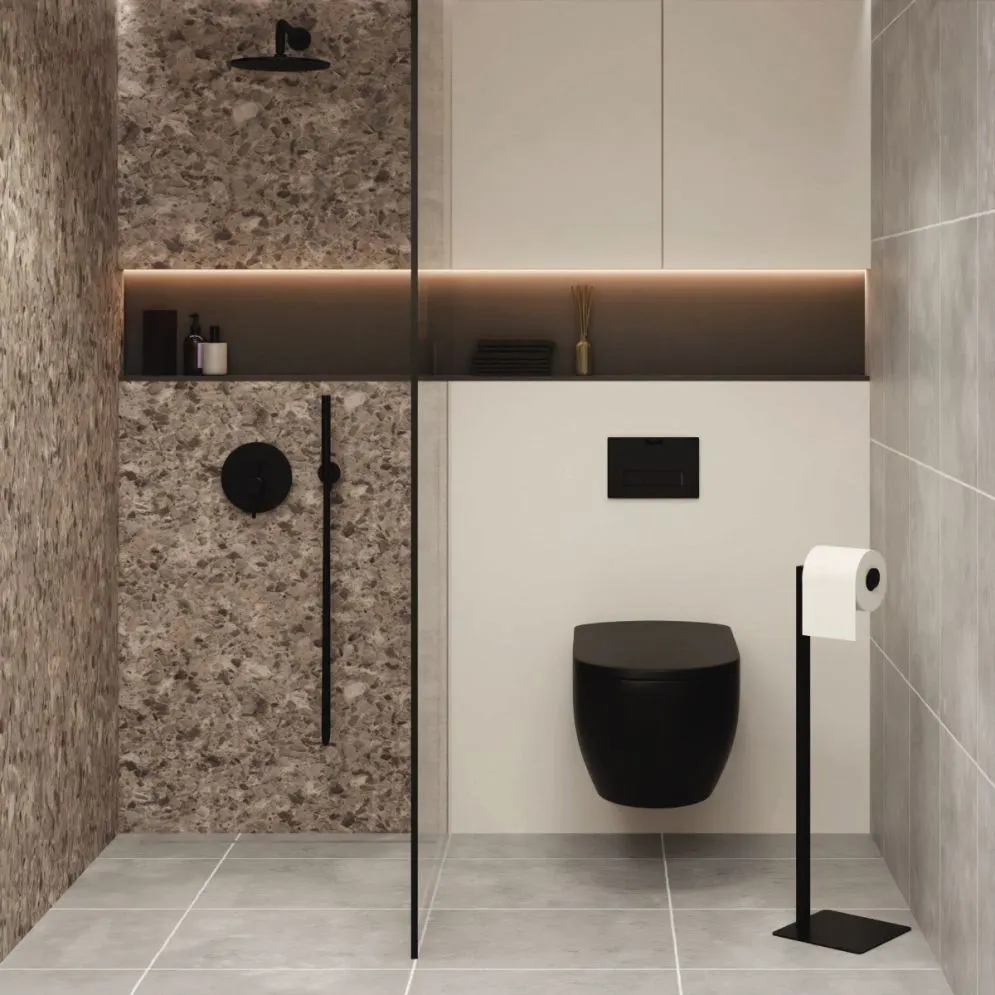 Stojak na papier NITIN czarny metalowy | MIRAT. w stylu LOFT kolekcja