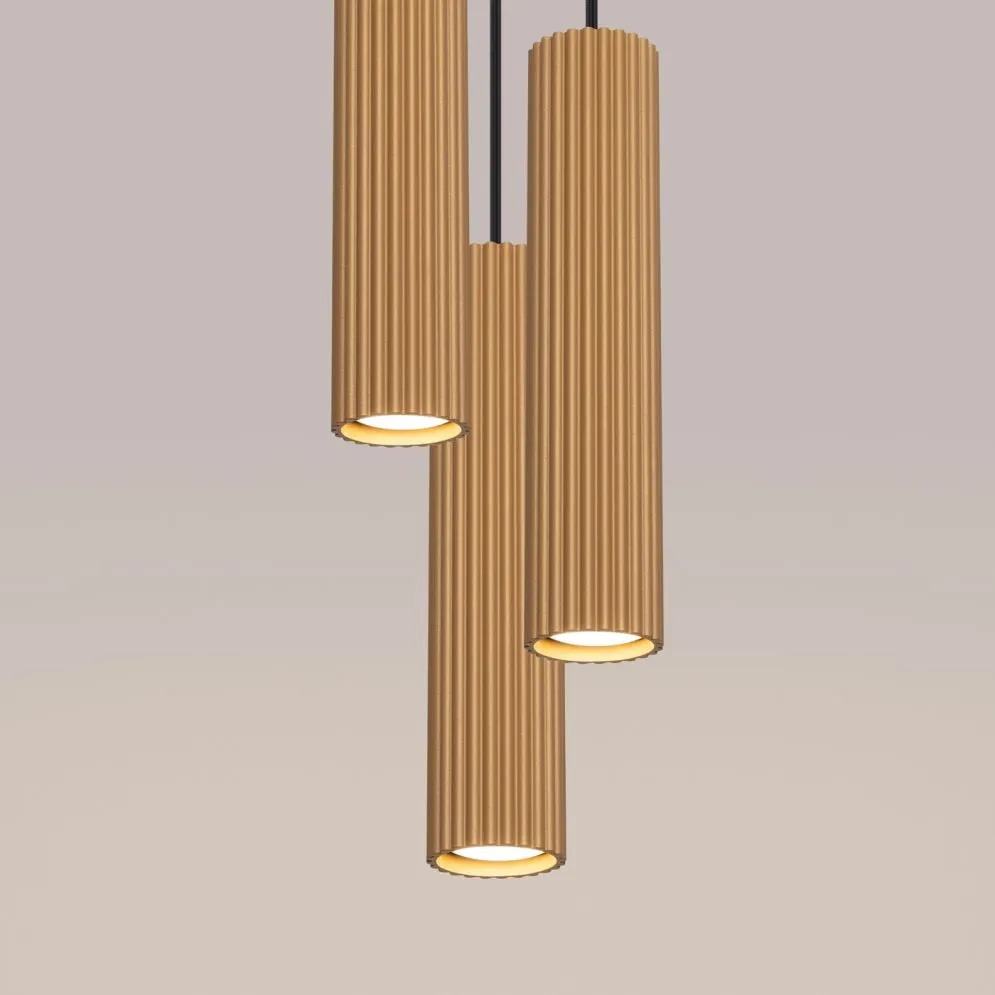 Lampa wisząca KARBON 3P złoty | sklep MIRAT kolekcja karbon
