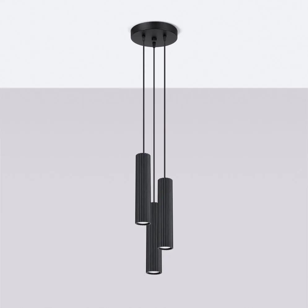 Lampa wisząca KARBON 3P czarny | sklep MIRAT kolekcja karbon