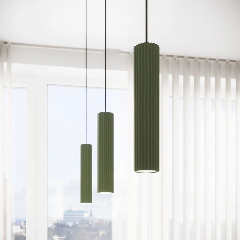 Lampa wisząca KARBON 1 zielony oliwkowy | sklep MIRAT kolekcja karbon