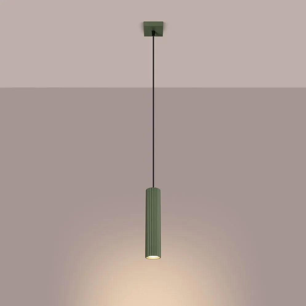 Lampa wisząca KARBON 1 zielony oliwkowy | sklep MIRAT kolekcja karbon