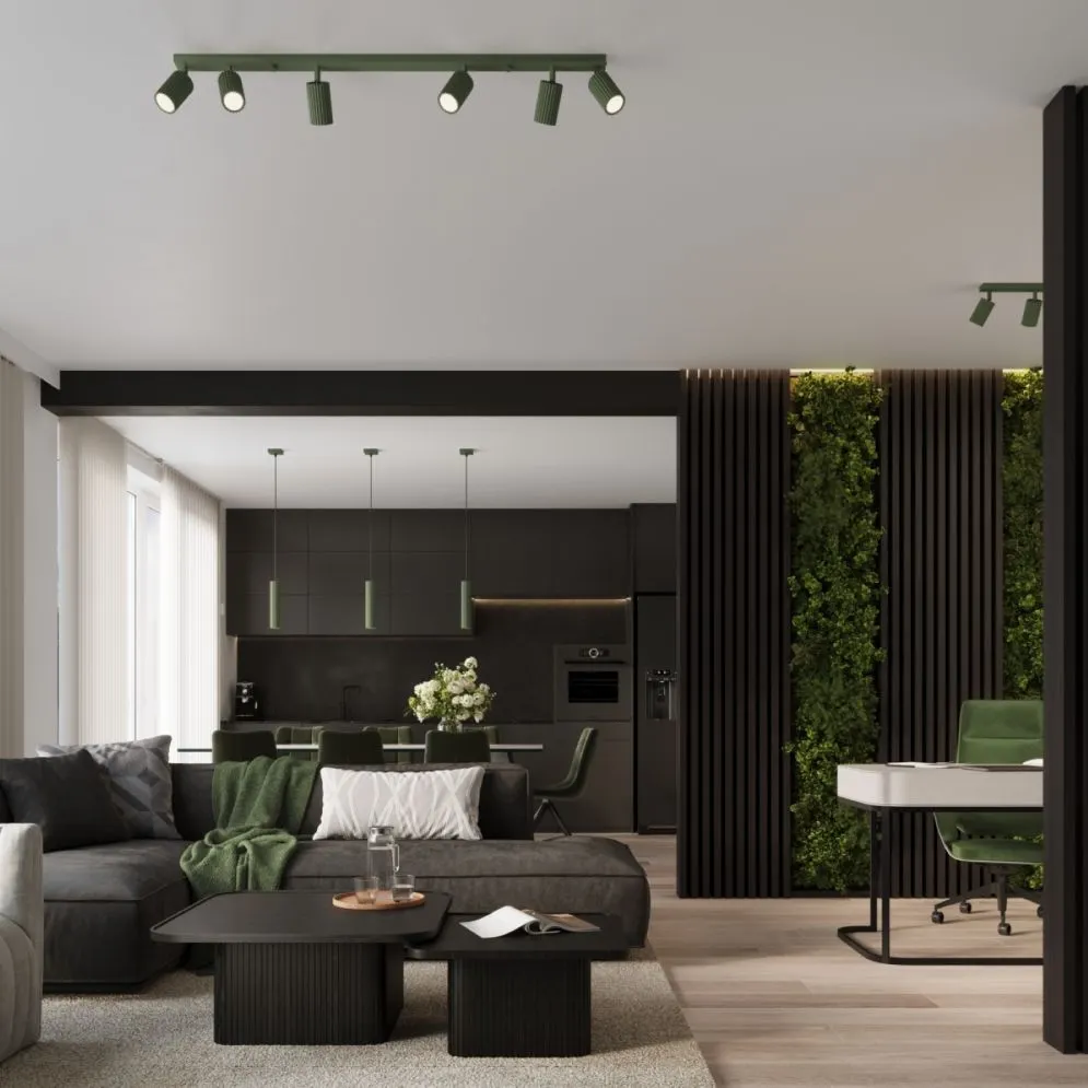 Lampa wisząca KARBON 2 zielona oliwka | sklep MIRAT kolekcja karbon