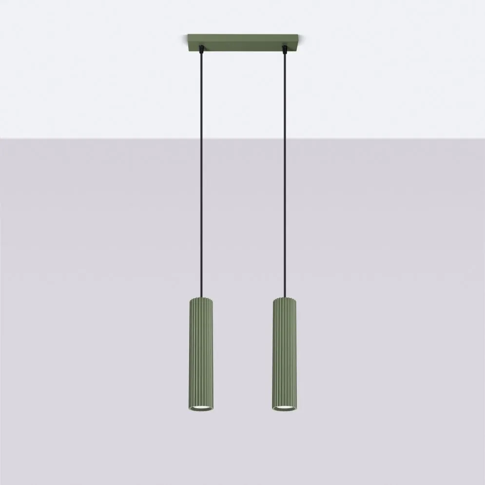 Lampa wisząca KARBON 2 zielona oliwka | sklep MIRAT kolekcja karbon